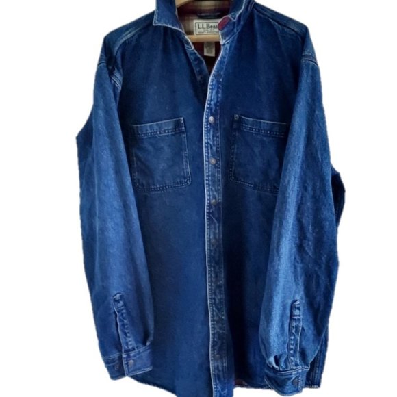 L.L. Bean Other - L.L. Bean Men's XL TALL Denim Flannel Lined Shirt or Jacket